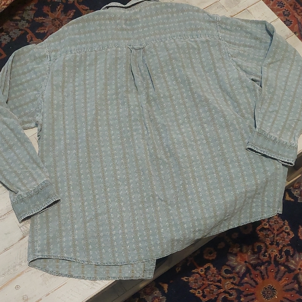 Woolrich Light Green Patterned Button-Down Shirt - image 8